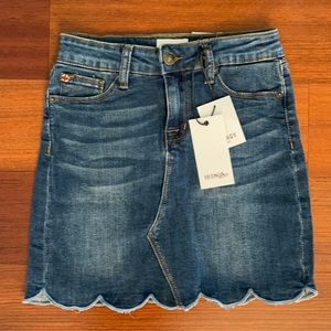 Hudson Kids Denim Skirt Scallop Trim, Size 10